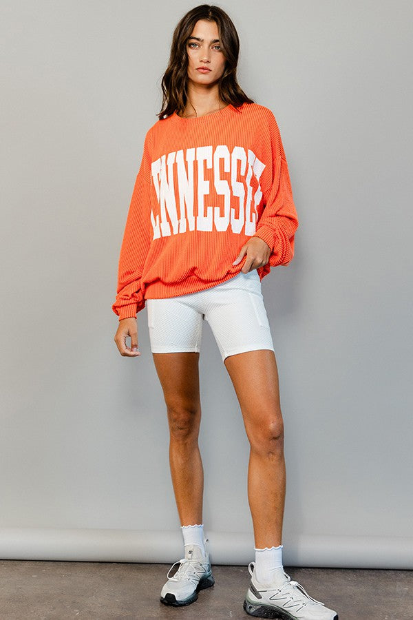 orange tennessee graphic oversized sweatshirt