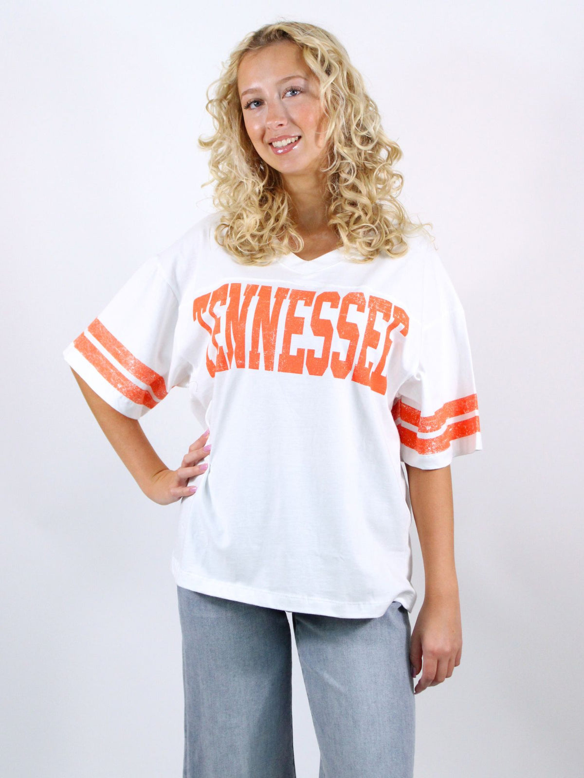 Orange & White Tennessee Vols Football Jersey Tee Game Day Outfit