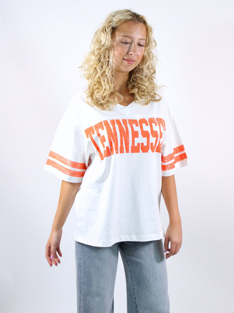 Orange & White Tennessee Vols Football Jersey Tee Game Day Outfit