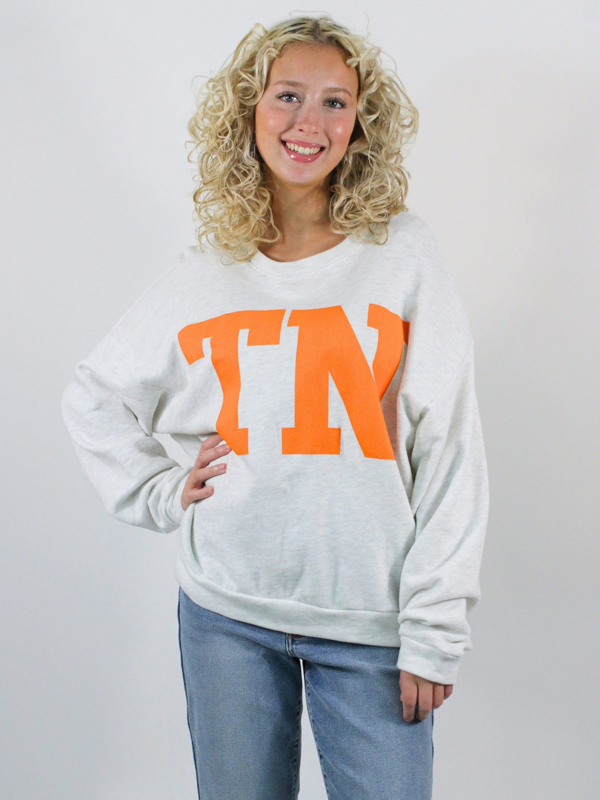 Tennessee Graphic French Terry Sweatshirt Ash Gray front