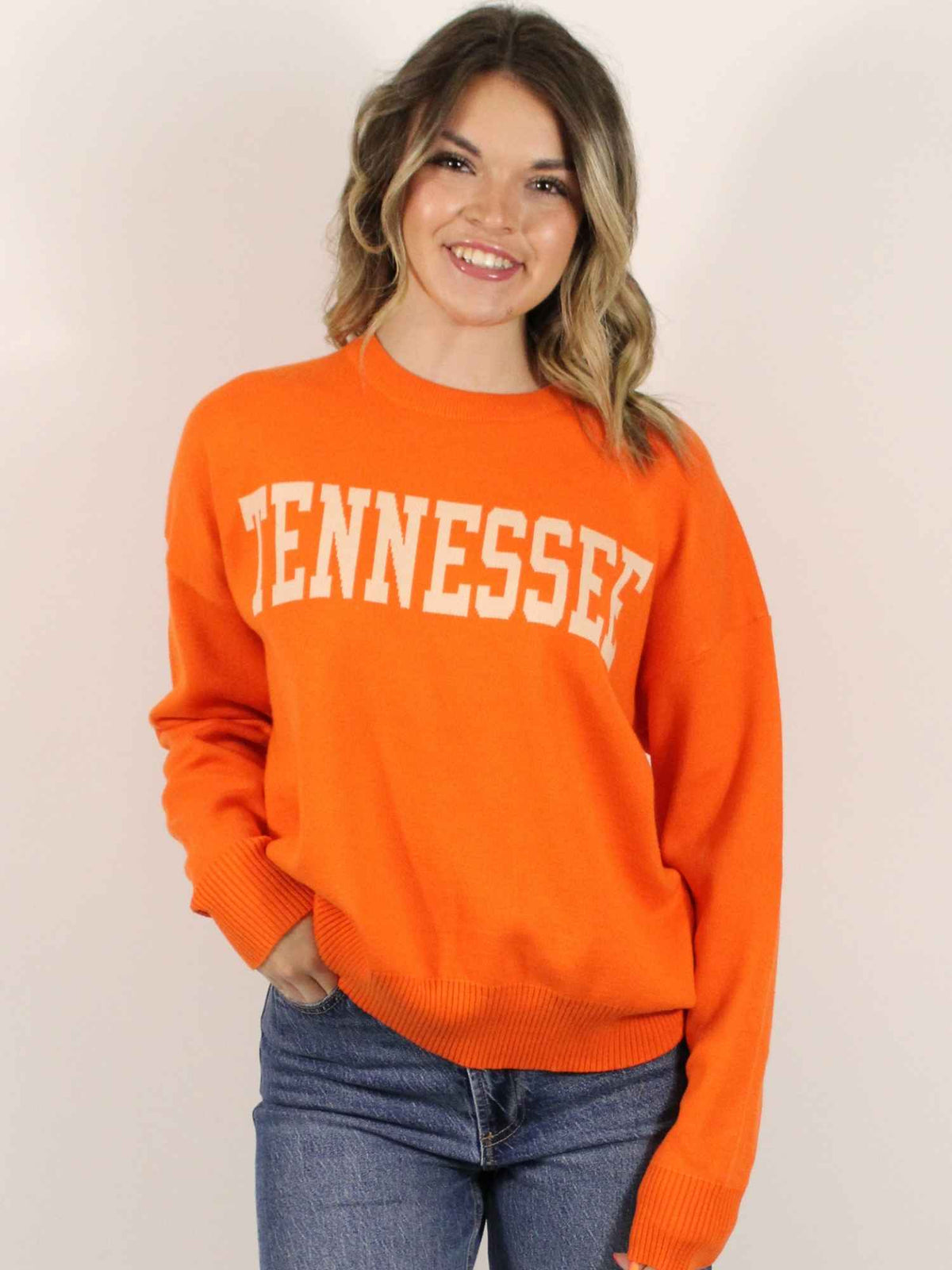 Tennessee Logo Mock Neck Sweater Orange