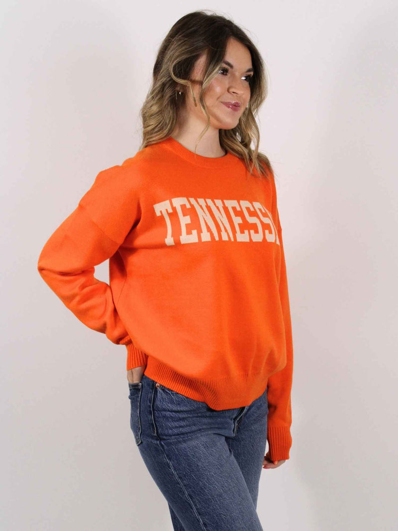 Tennessee Logo Mock Neck Sweater Orange