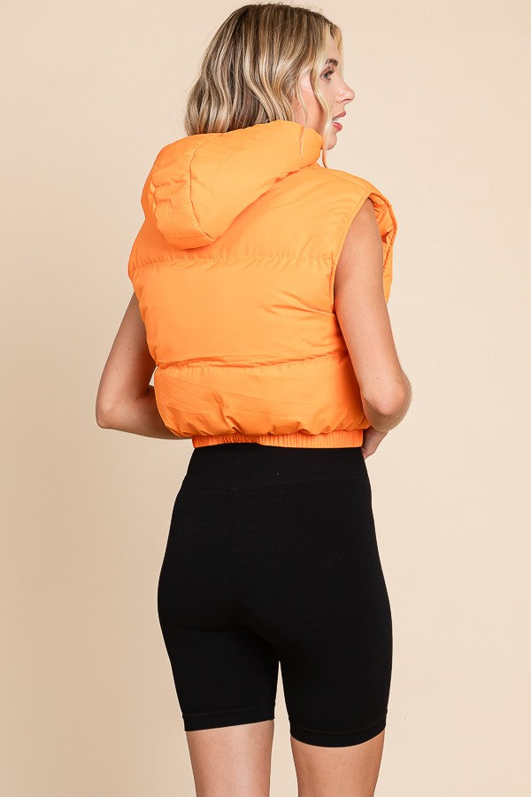 zipper hoodie puffer vest in tennessee orange-back