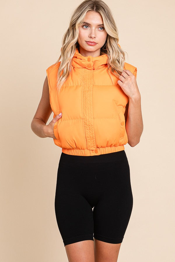 zipper hoodie puffer vest in tennessee orange-front