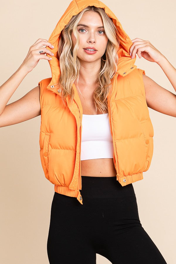 zipper hoodie puffer vest in tennessee orange-front