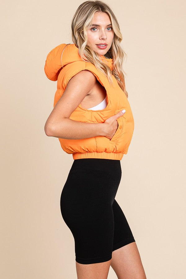 zipper hoodie puffer vest in tennessee orange-side