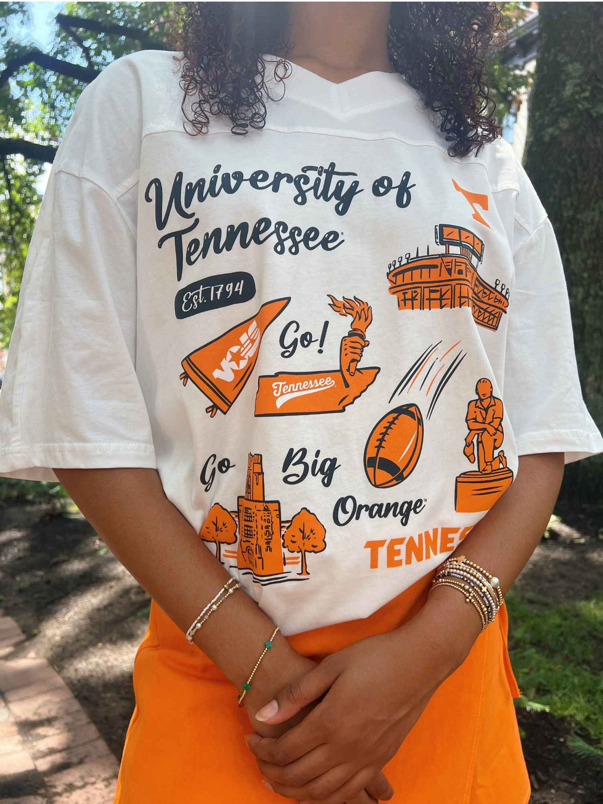 Tennessee Oversized Football Tee White