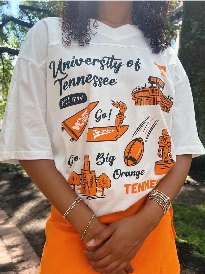 Tennessee Oversized Football Tee White