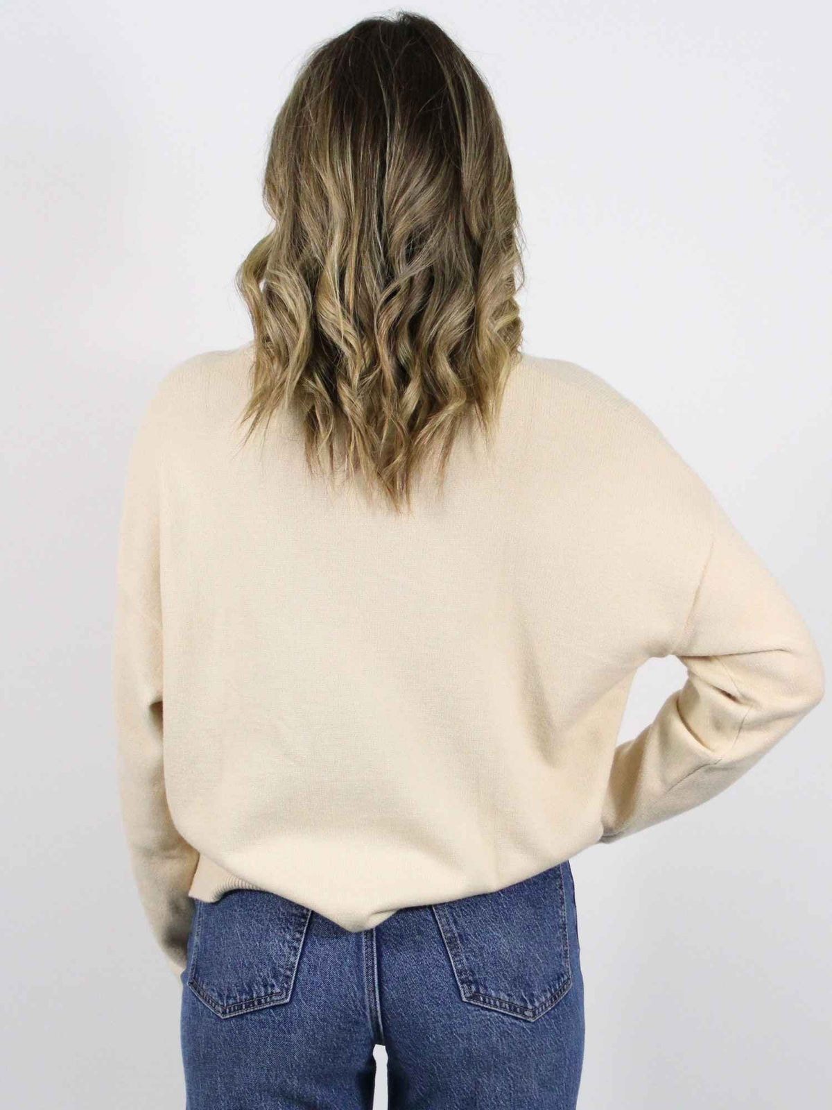tennessee printed sweater in oatmeal-front