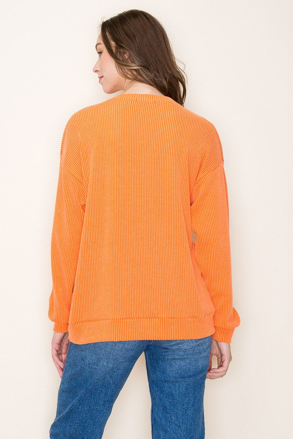 tennessee ribbed graphic sweatshirt in orange-back