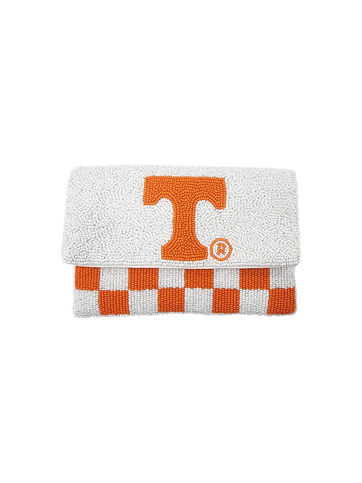 tennessee volunteers game day checkerboard  beaded mini clutch