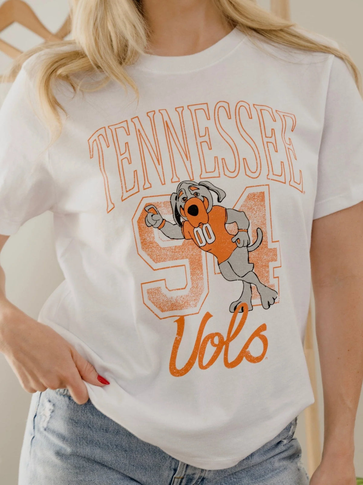 LivyLu Tennessee Vols Club Mascot Ellie Perfect Tee White