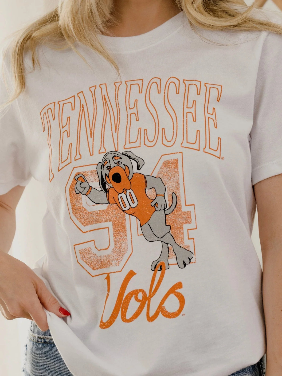 LivyLu Tennessee Vols Club Mascot Ellie Perfect Tee White