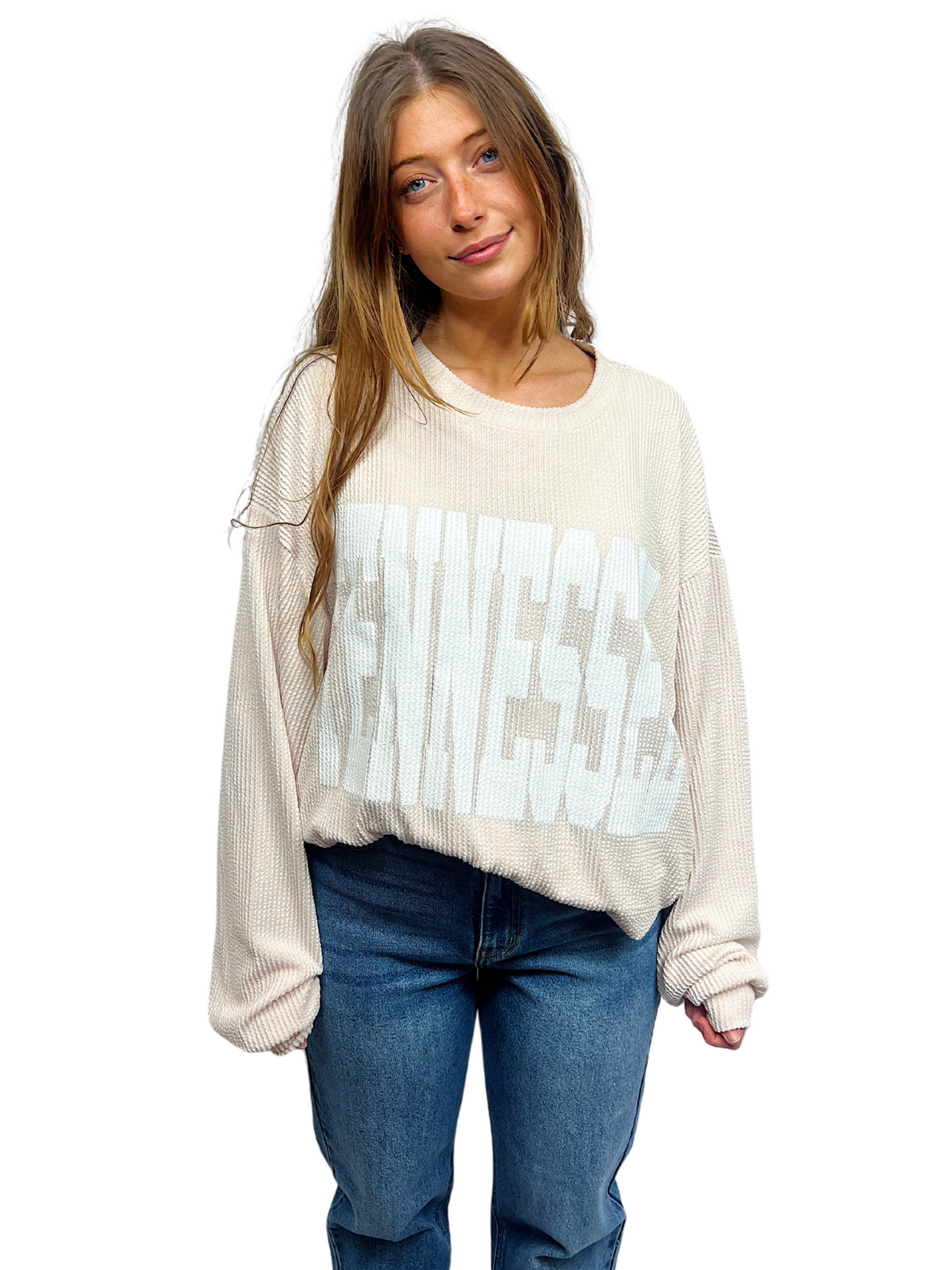 tennessee vols graphic sweatshirt in cream-front