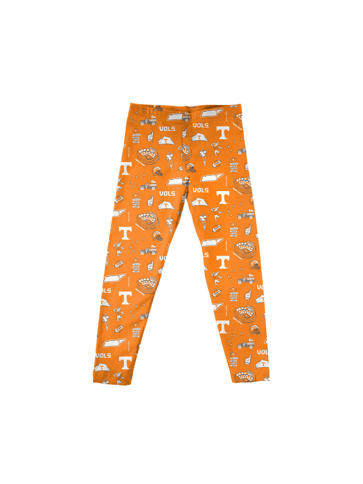 tennessee volunteers hand sketched orange leggings for baby and toddler game day