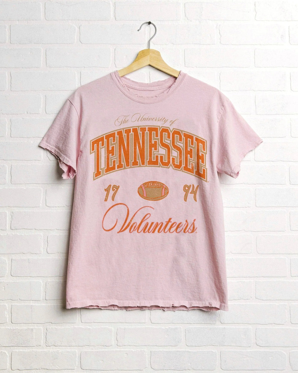 LivyLu Tennessee Vols Wave Arch Tee Pink