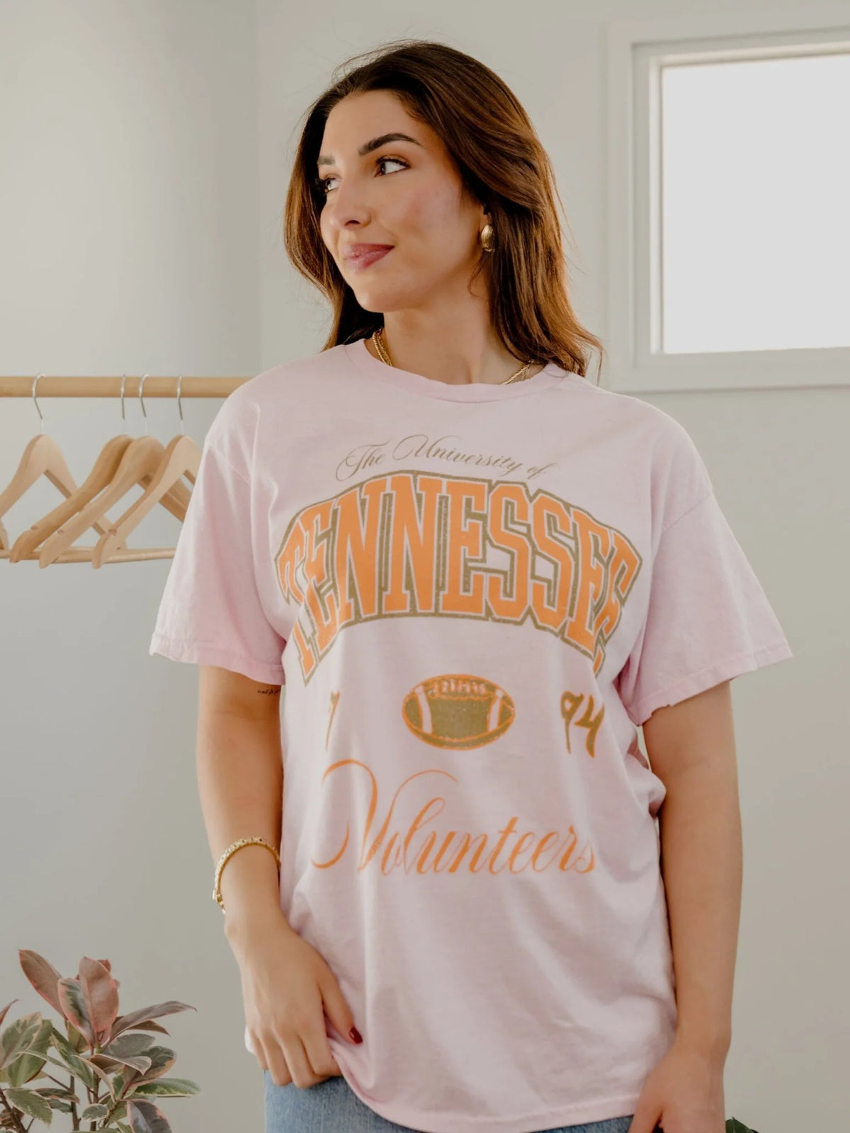 LivyLu Tennessee Vols Wave Arch Tee Pink