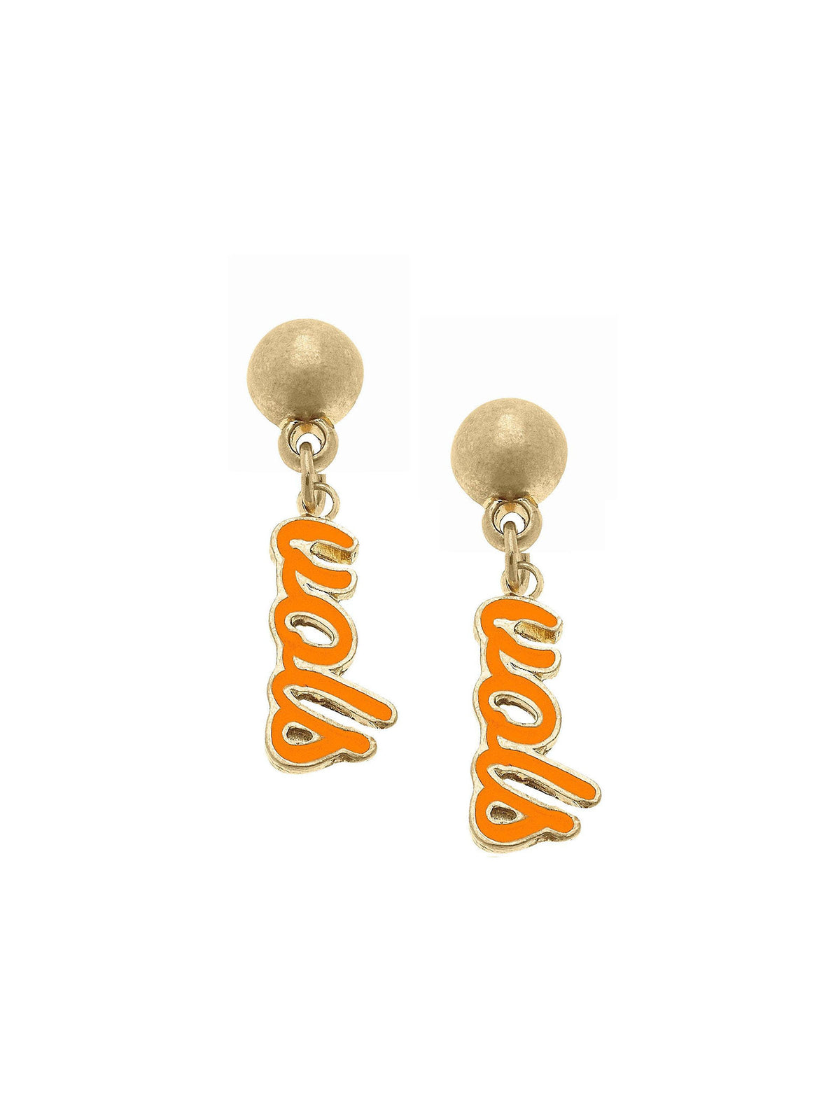 Canvas Tennessee Volunteers Enamel Script Earrings