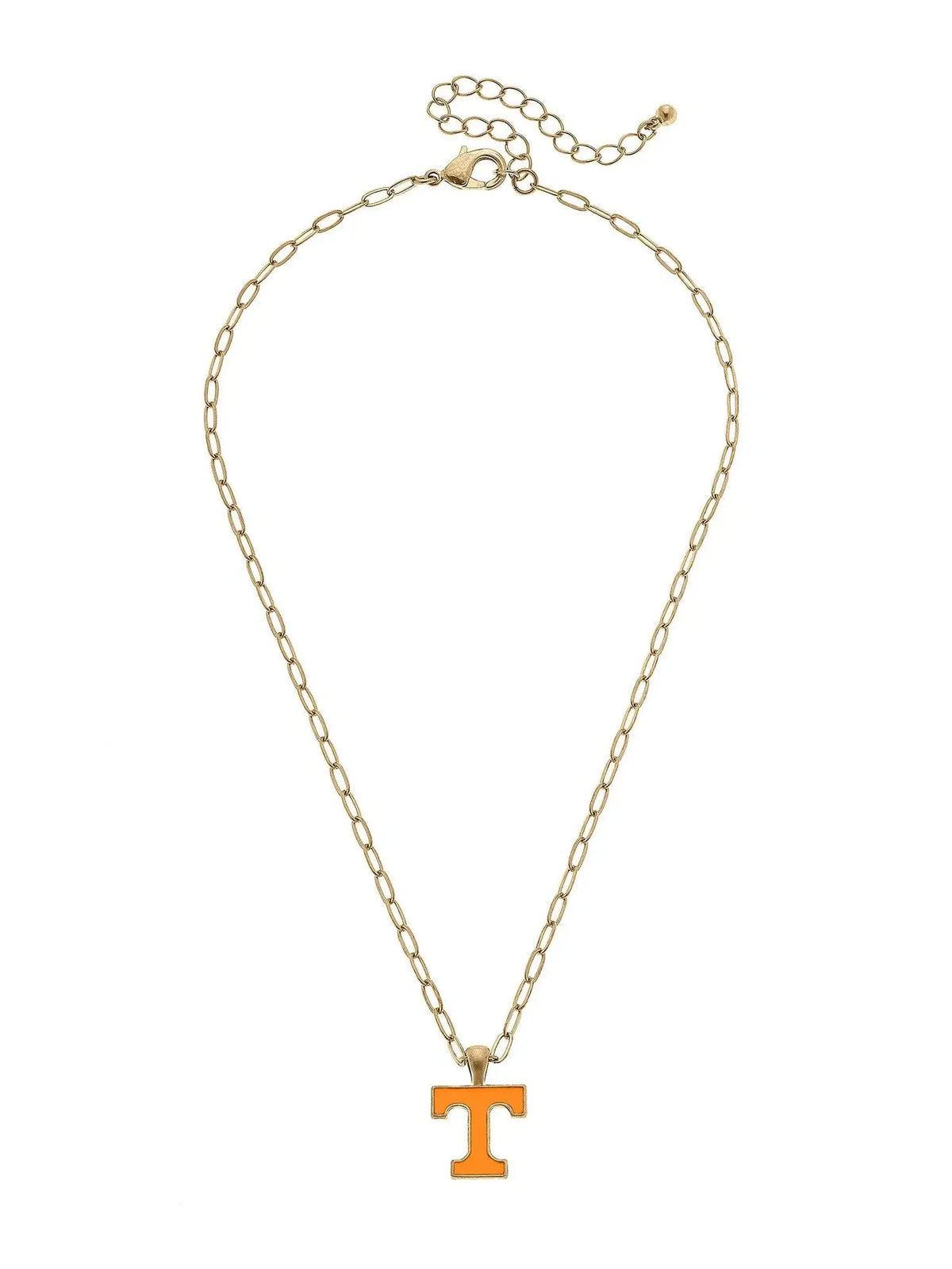 tennessee volunteers game day enamel pendant necklace with orange power t