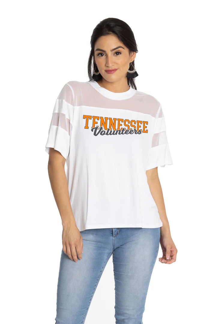 tennessee volunteers mesh panel jersey in white-front