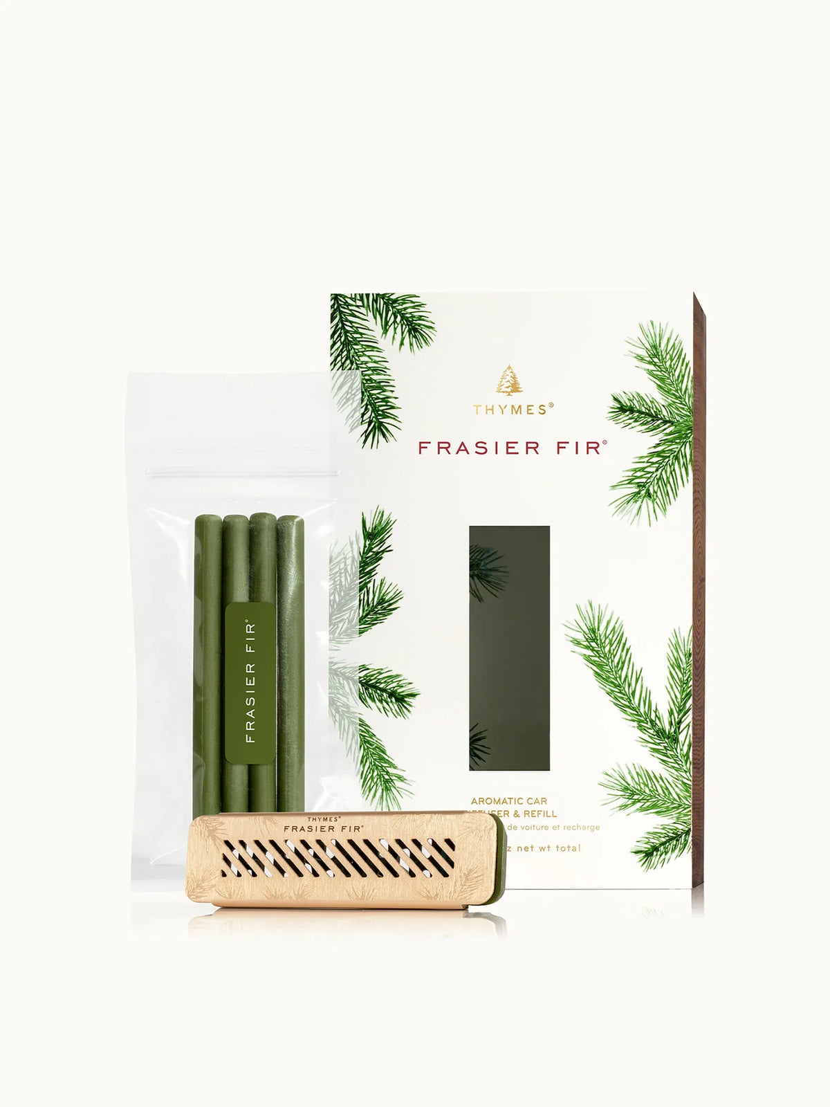 Thymes Frasier Fir Car Diffuser Air Freshener Kit with Reeds