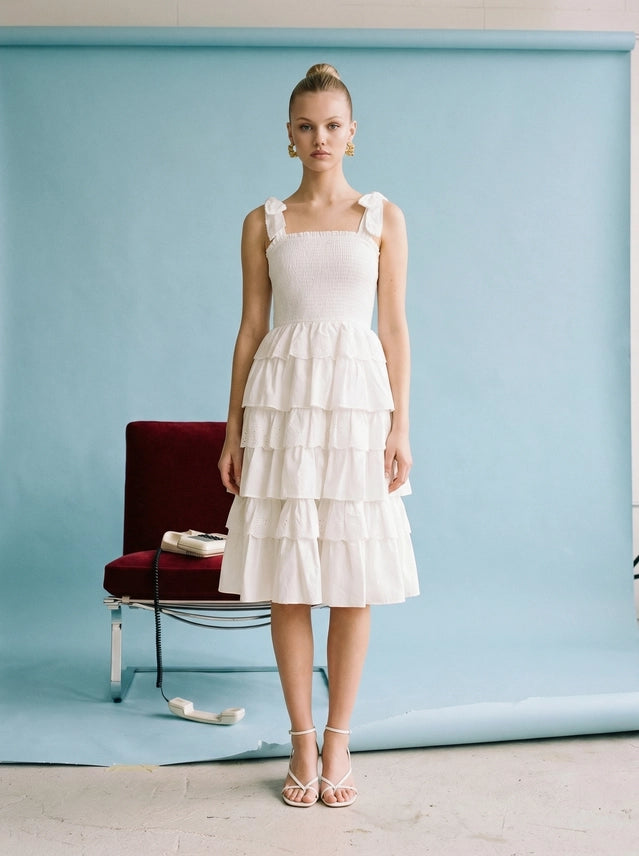 Tiered Ruffle Midi Dress