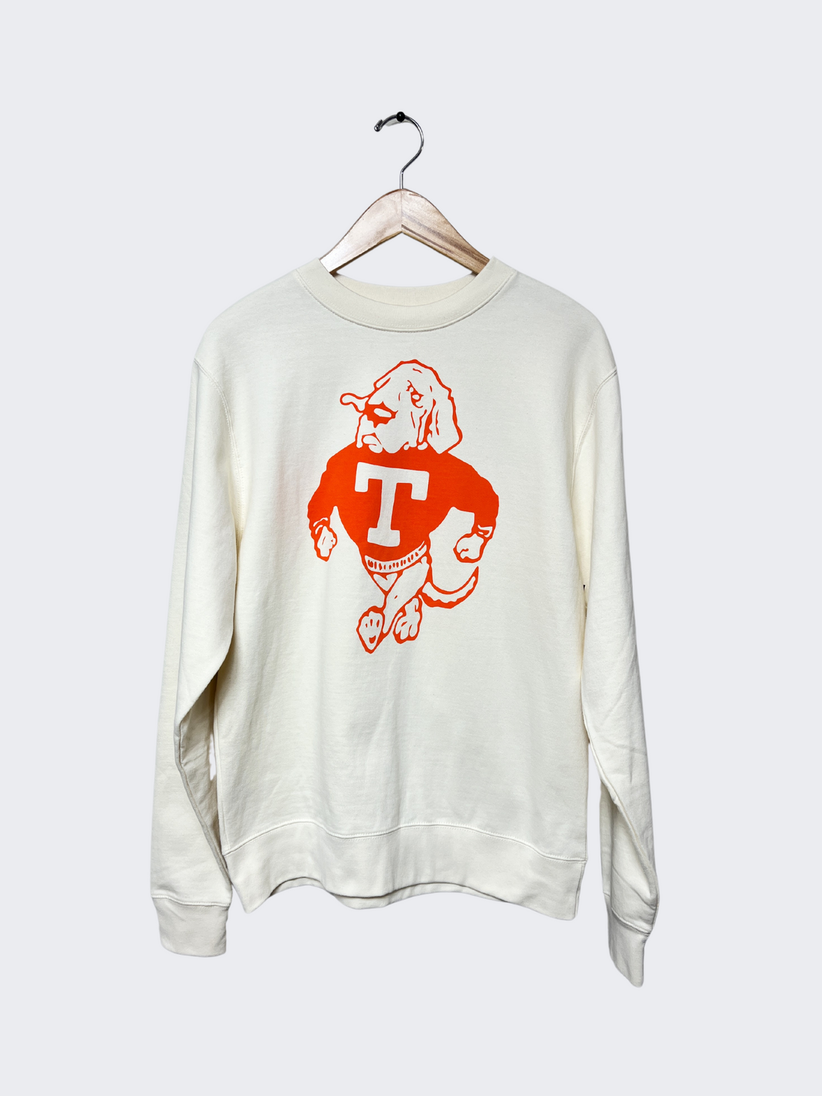 tennessee vols vintage smokey mascot sweatshirt in white-front view