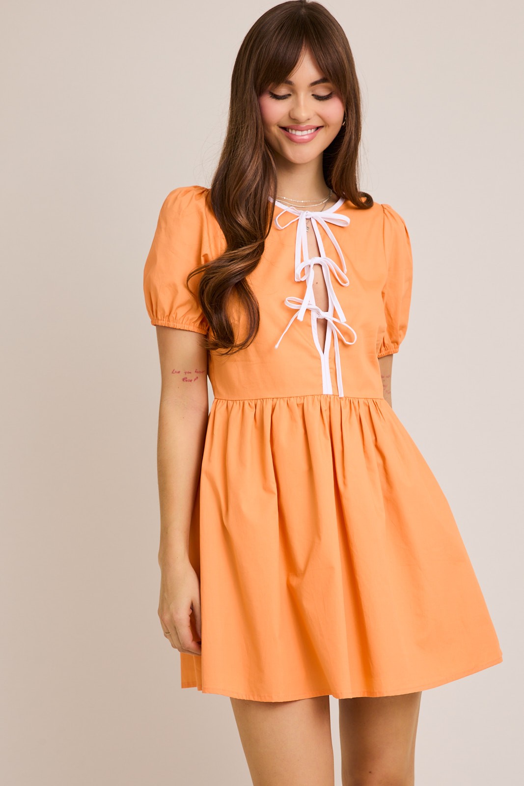 tn orange dress Women's Smith & Quinn Orange Tennessee Volunteers Tied Shoulder Tiered Maxi Dress