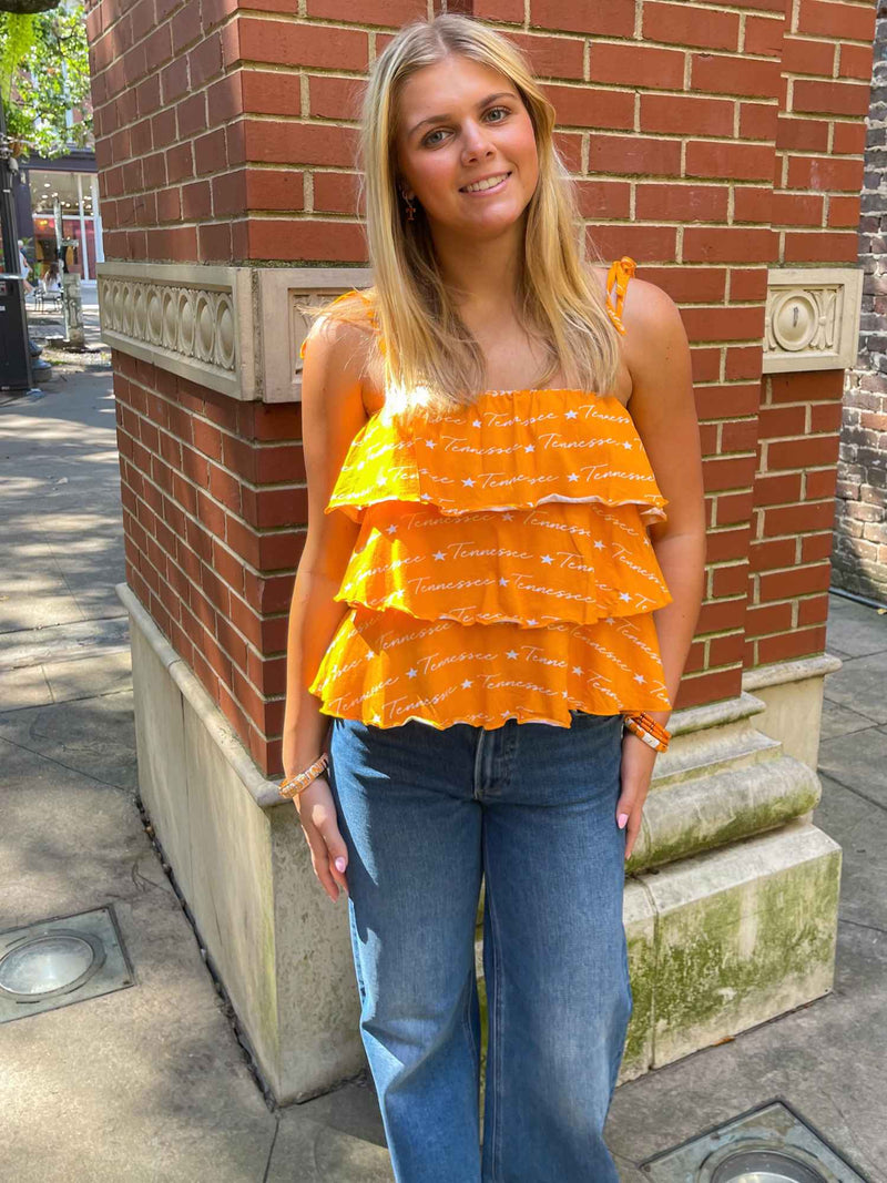 Tennessee Ruffle Tie Top