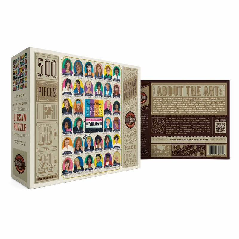 iconic singers of the 1980s 500 piece puzzle by true south puzzle co