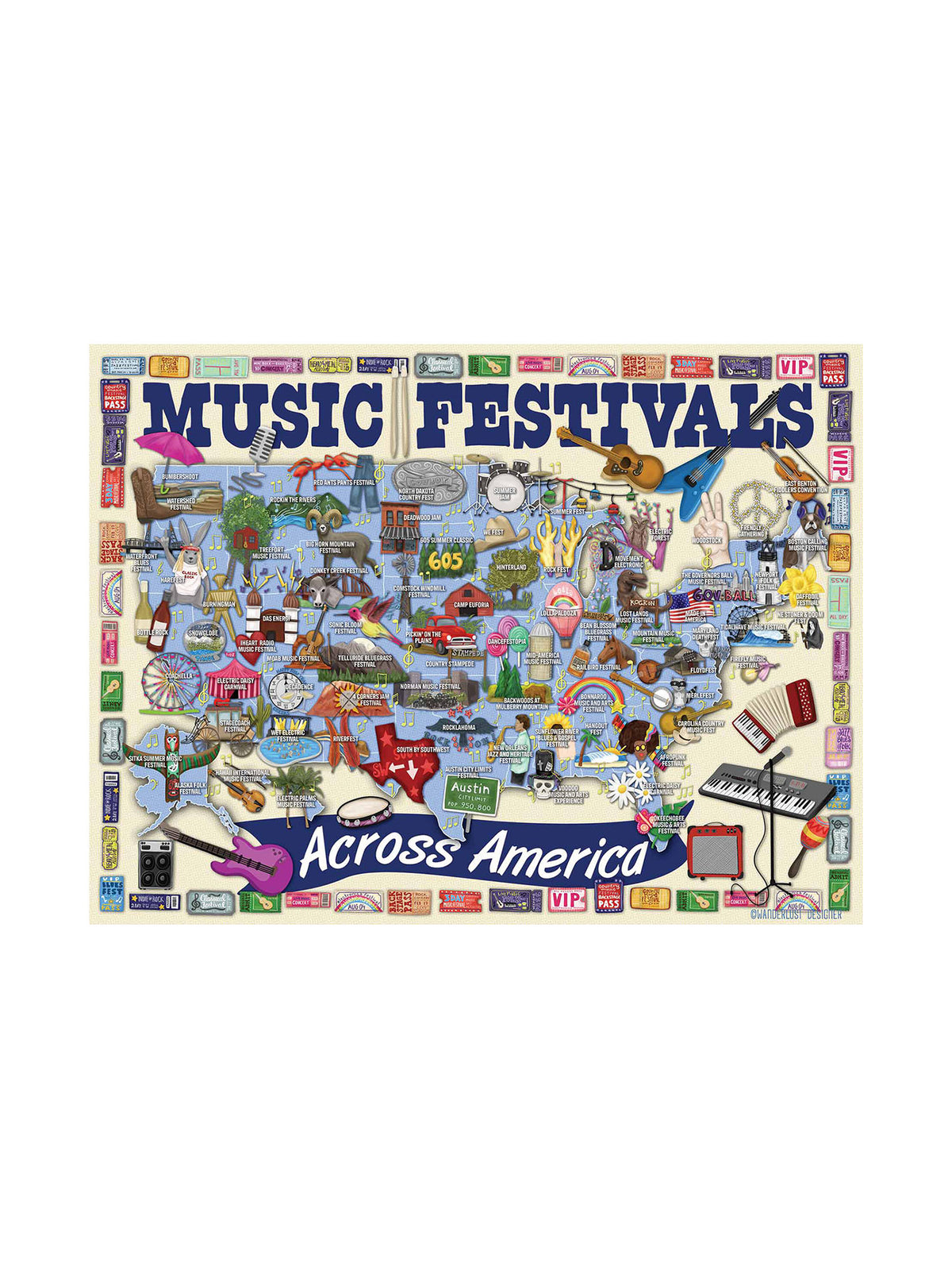 true south puzzle co. music festivals across america jigsaw puzzle