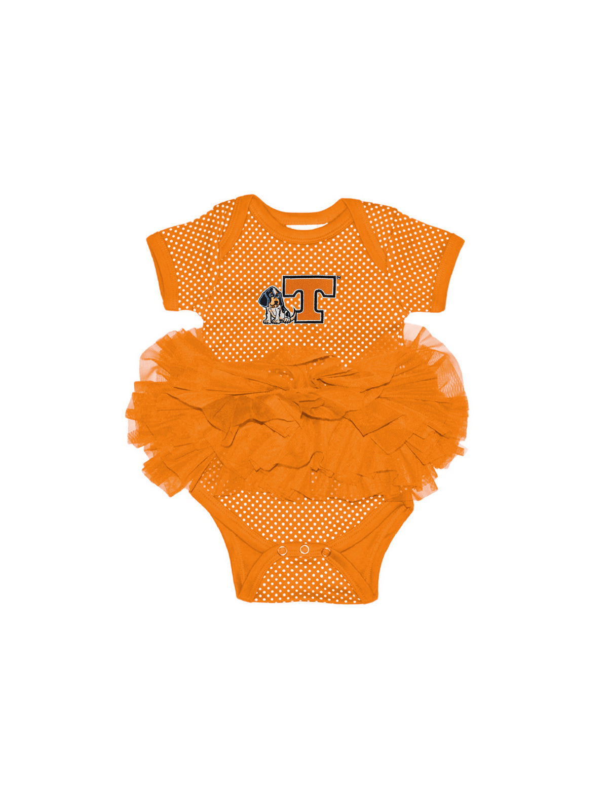 Two Feet Ahead Tennessee Smokey Baby Girl Pin Dot Tutu Creeper