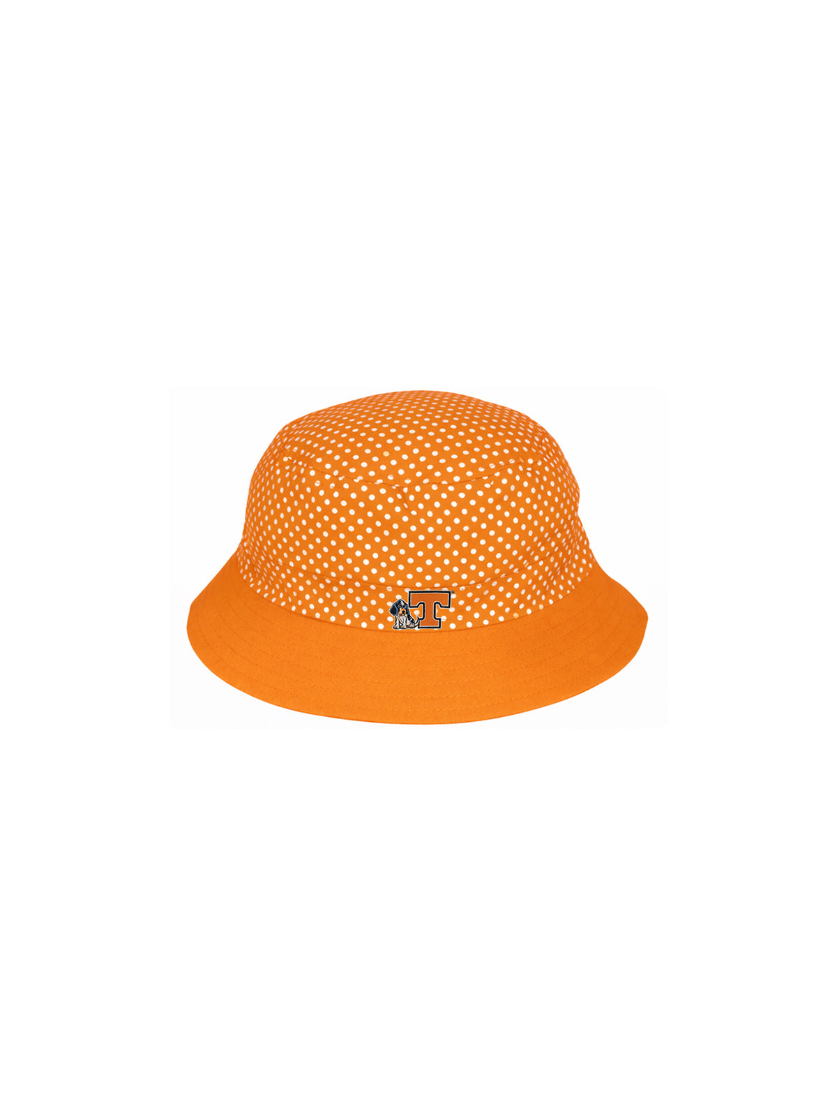 Two Feet Ahead Tennessee Smokey Infant  Orange & White Pin Dot Bucket Hat