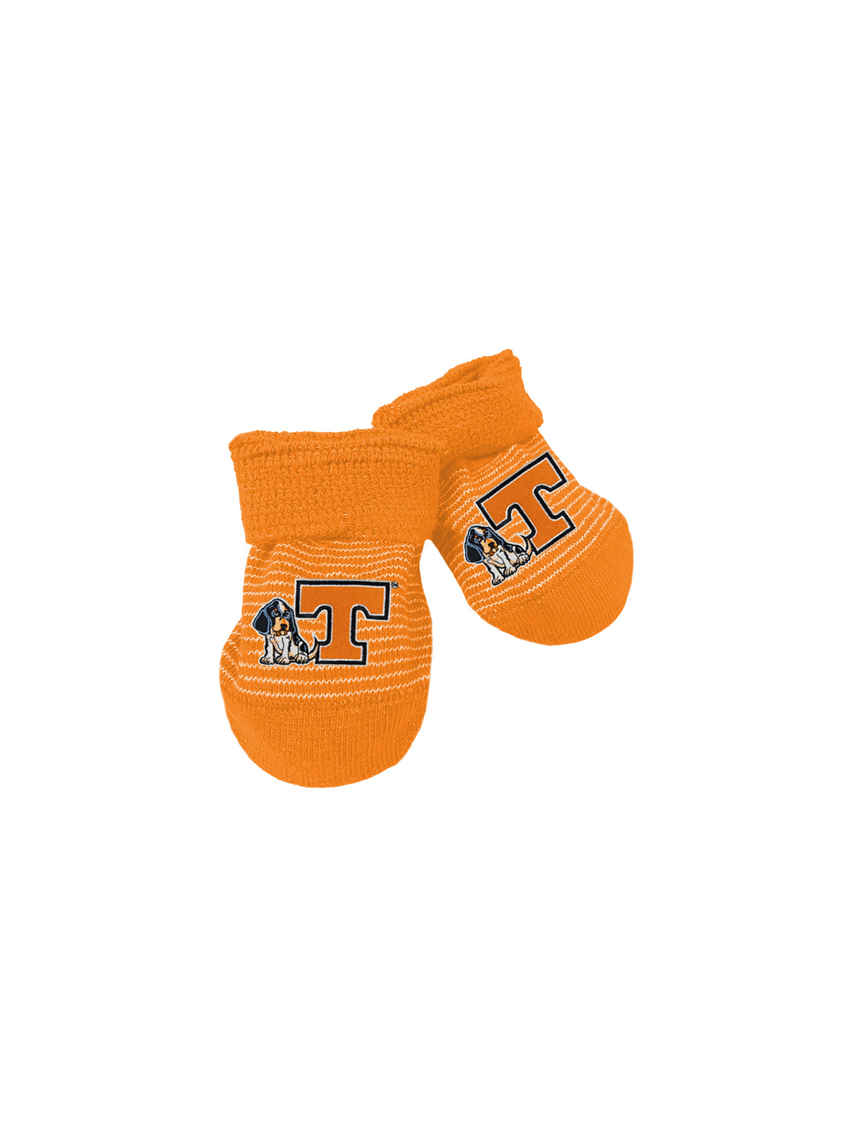 Two Feet Ahead Tennessee Smokey Orange & White Stripe Baby Booties