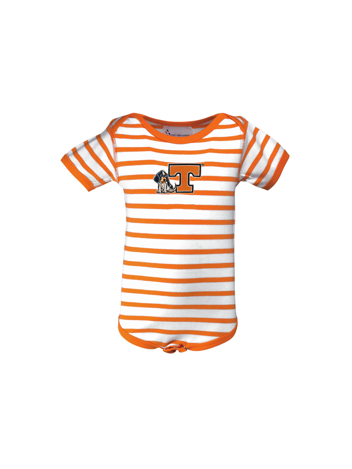 Two Feet Ahead Tennessee Smokey Orange & White Stripe Lap Shoulder Creeper