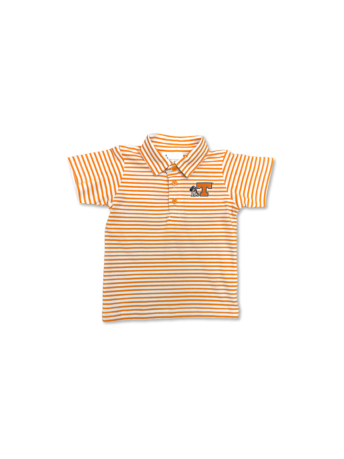 Two Feet Ahead Tennessee Smokey Toddler Orange & White Stripe Polo Shirt
