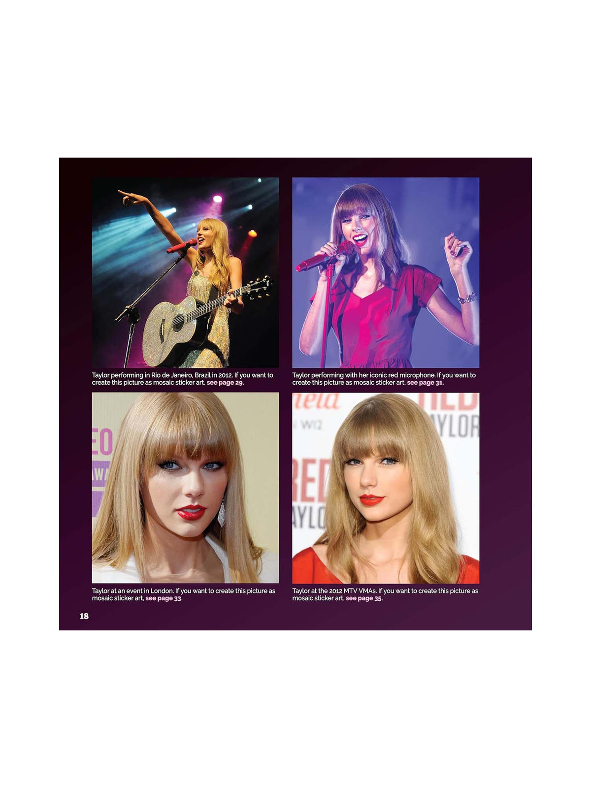 Ultimate Taylor Swift Sticker Mosaic Art: 13 Fearless Mosaic Art Design & Fun Facts. Paint by Sticker.