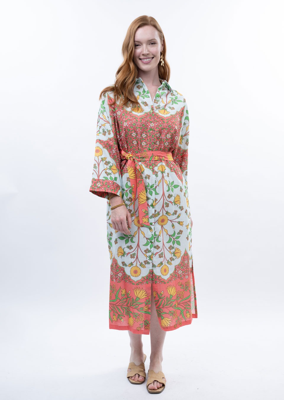 Uncle Frank Bordered Shirt Dress multi color 