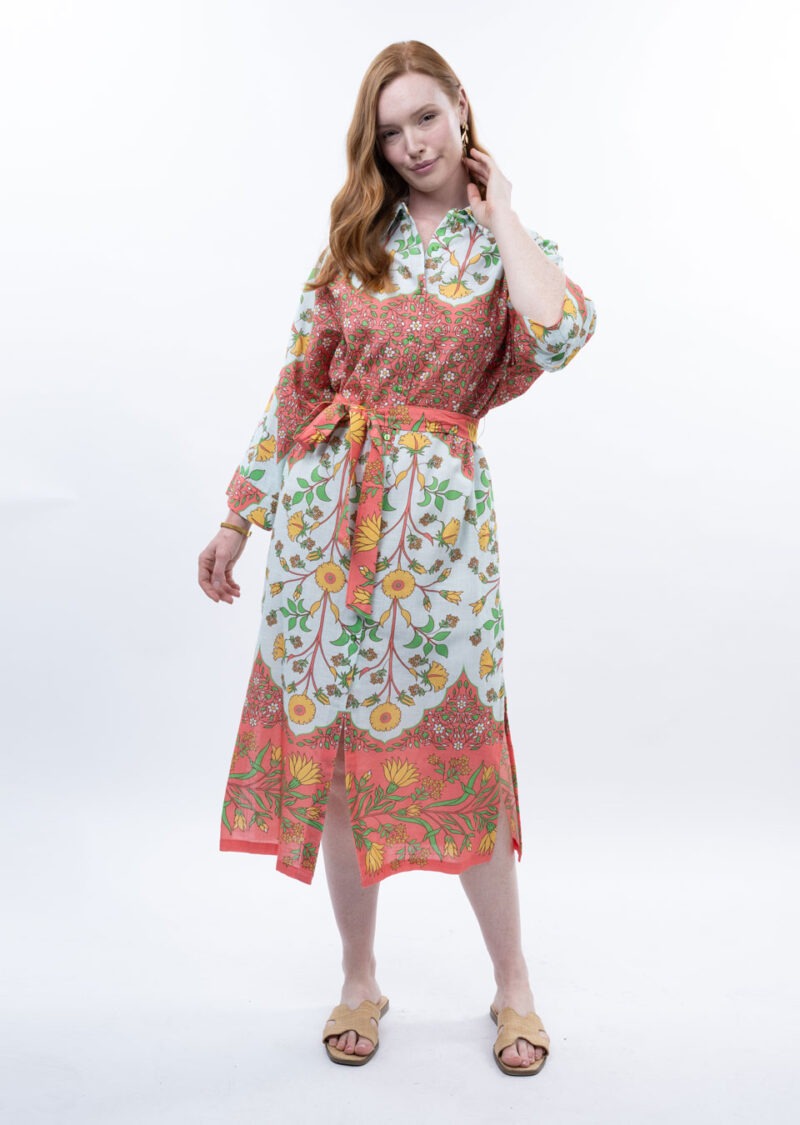 Uncle Frank Bordered Shirt Dress multi color 