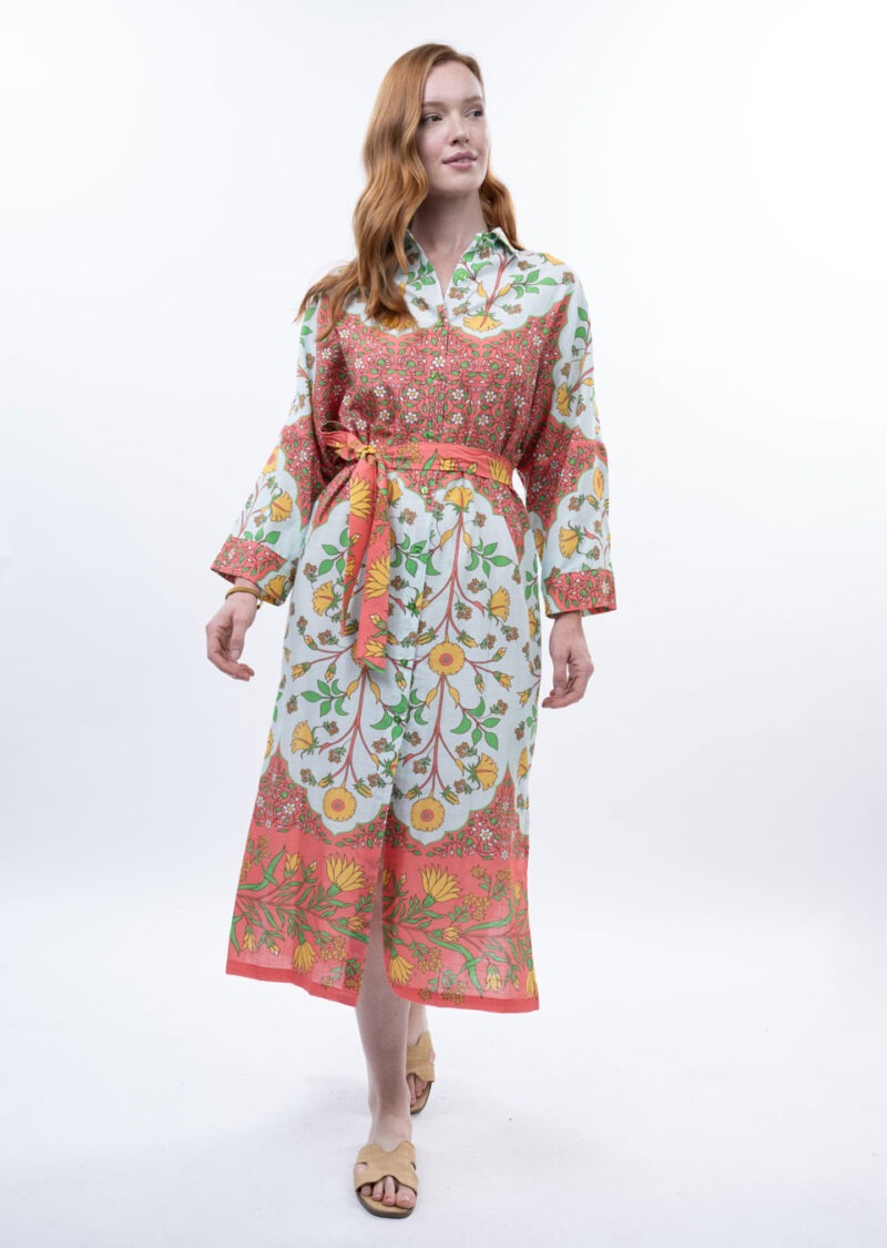 Uncle Frank Bordered Shirt Dress multi color 