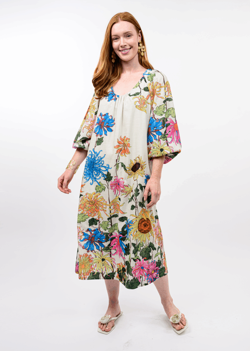 midi dress for garden party Small / Lily Floral and yellow Garden Party Attire: The Ultimate