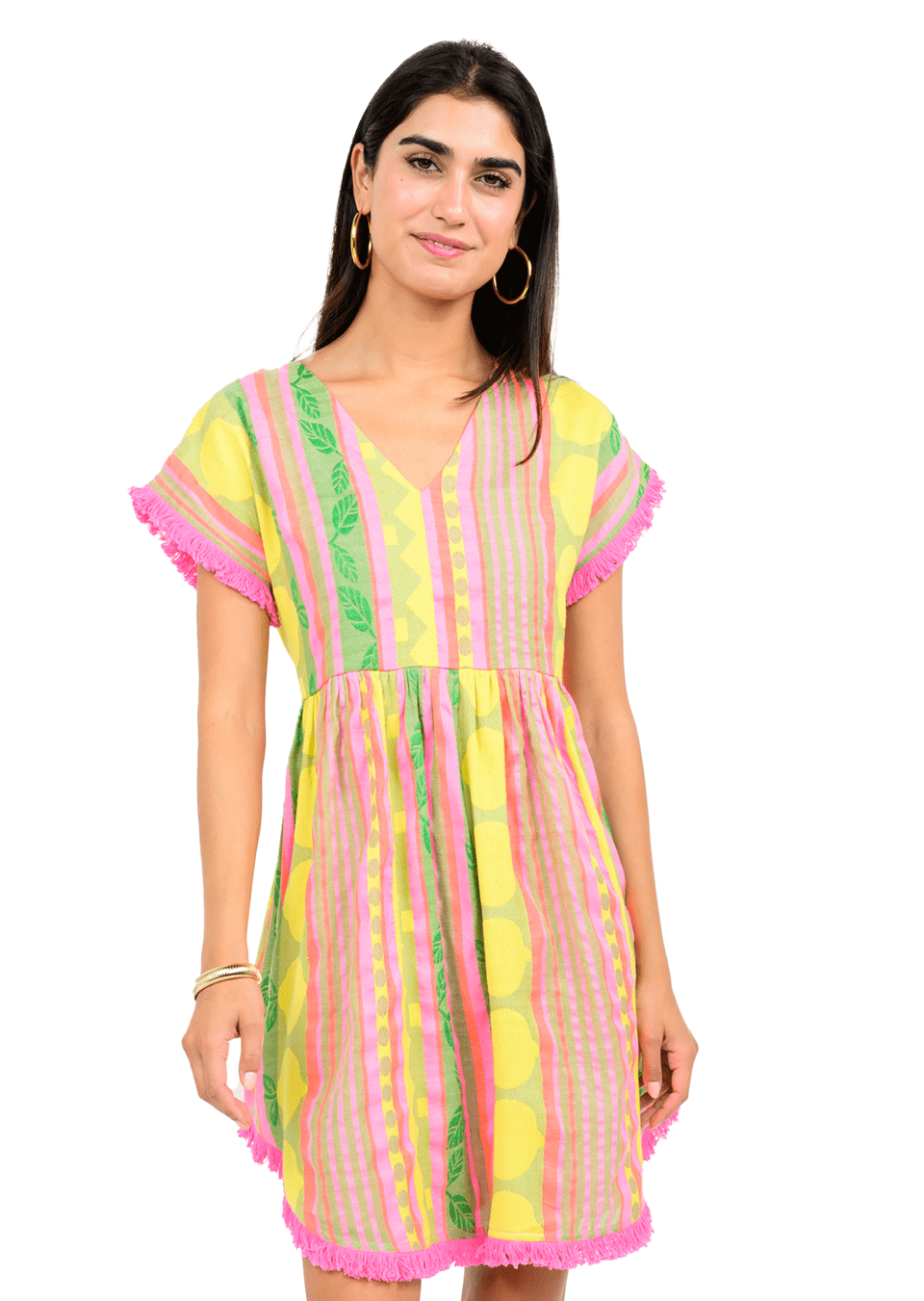 Uncle Frank Lemon Squeeze Mini Dress in multi color