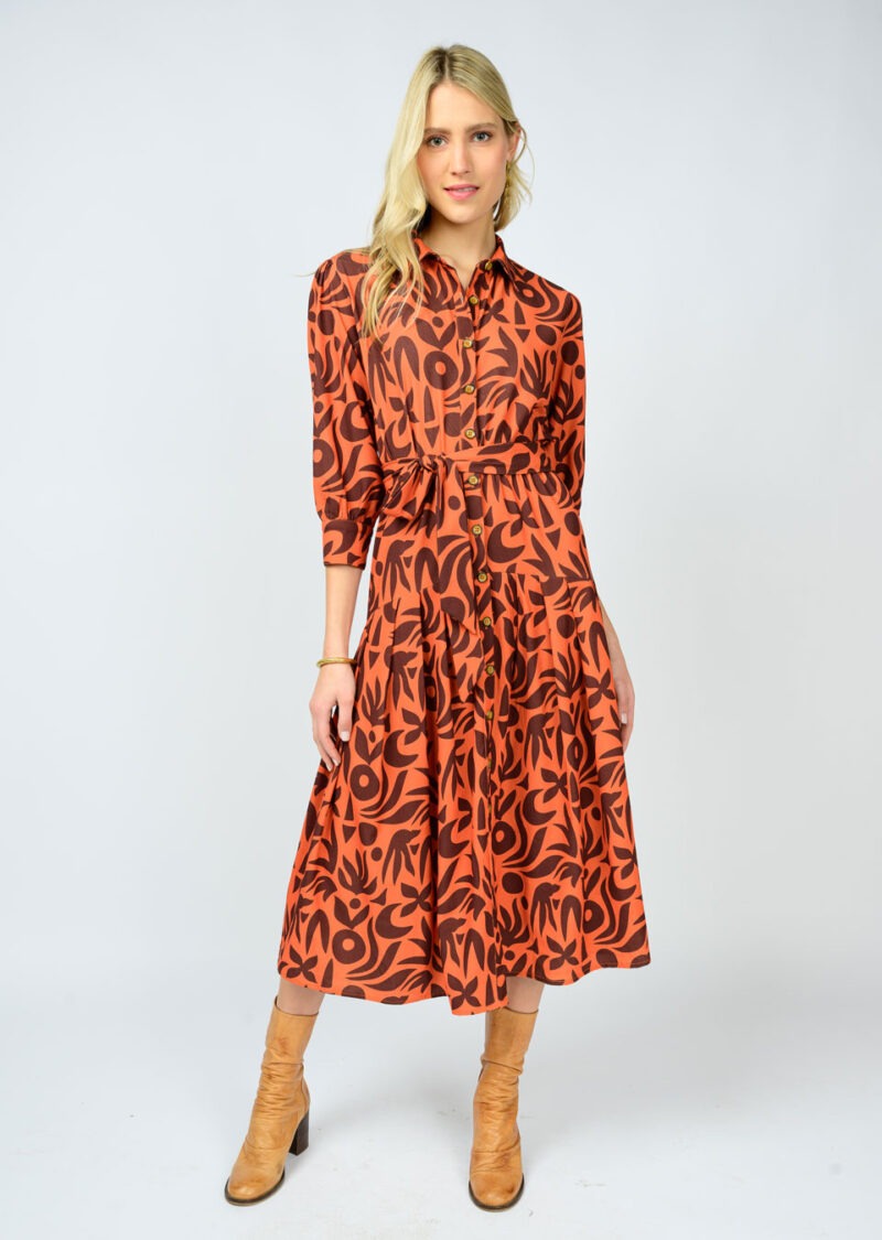 Uncle Frank Native Print Shirt Dress