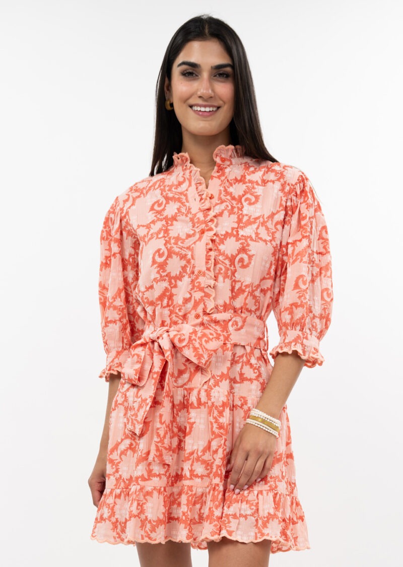 Uncle Frank Pretty Paisley Dress coral 