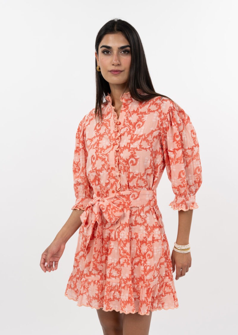 Uncle Frank Pretty Paisley Dress coral 