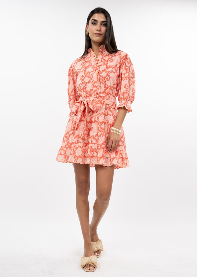 Uncle Frank Pretty Paisley Dress coral 