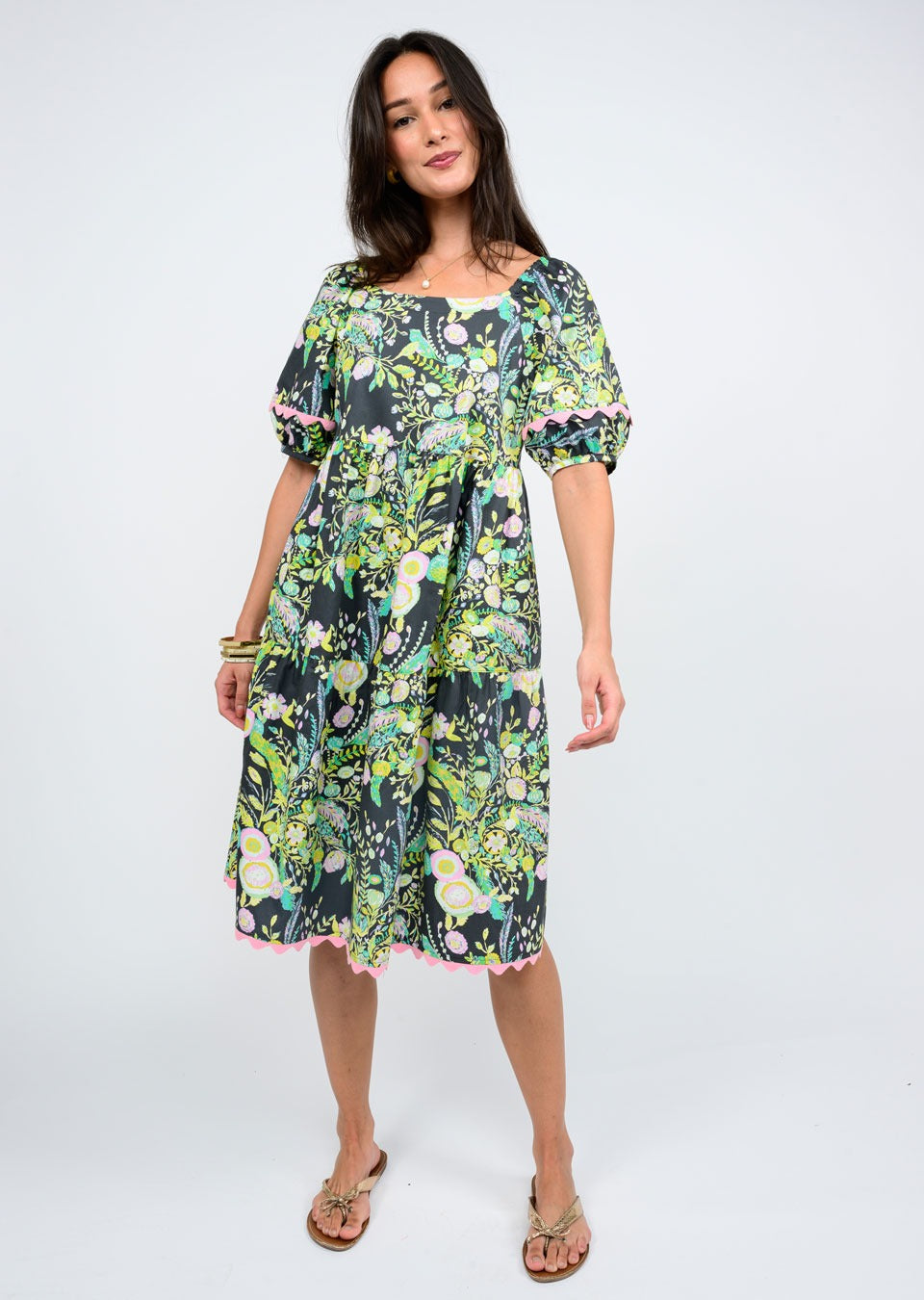 Uncle Frank Tropical Burst Of Flowers Dress in burst of flowers