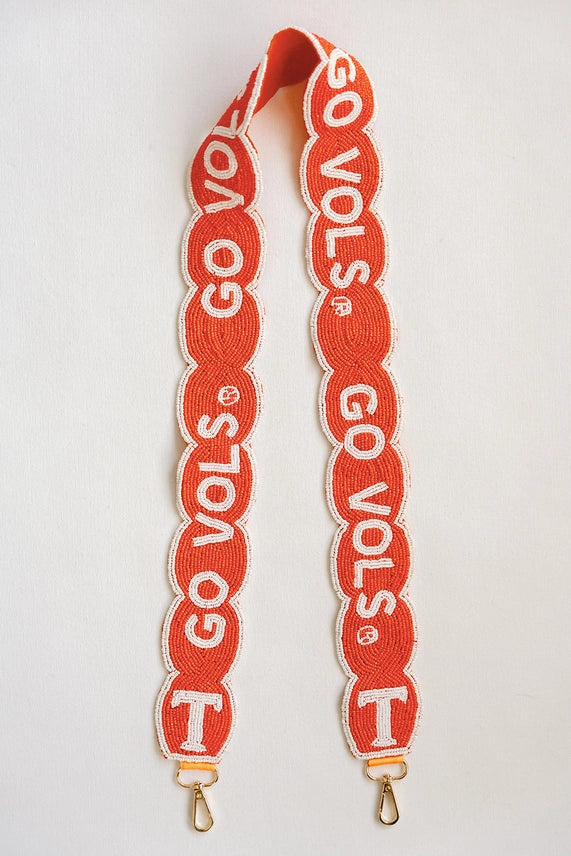 University of Tennessee Beaded Scalloped Purse Strap orange white 