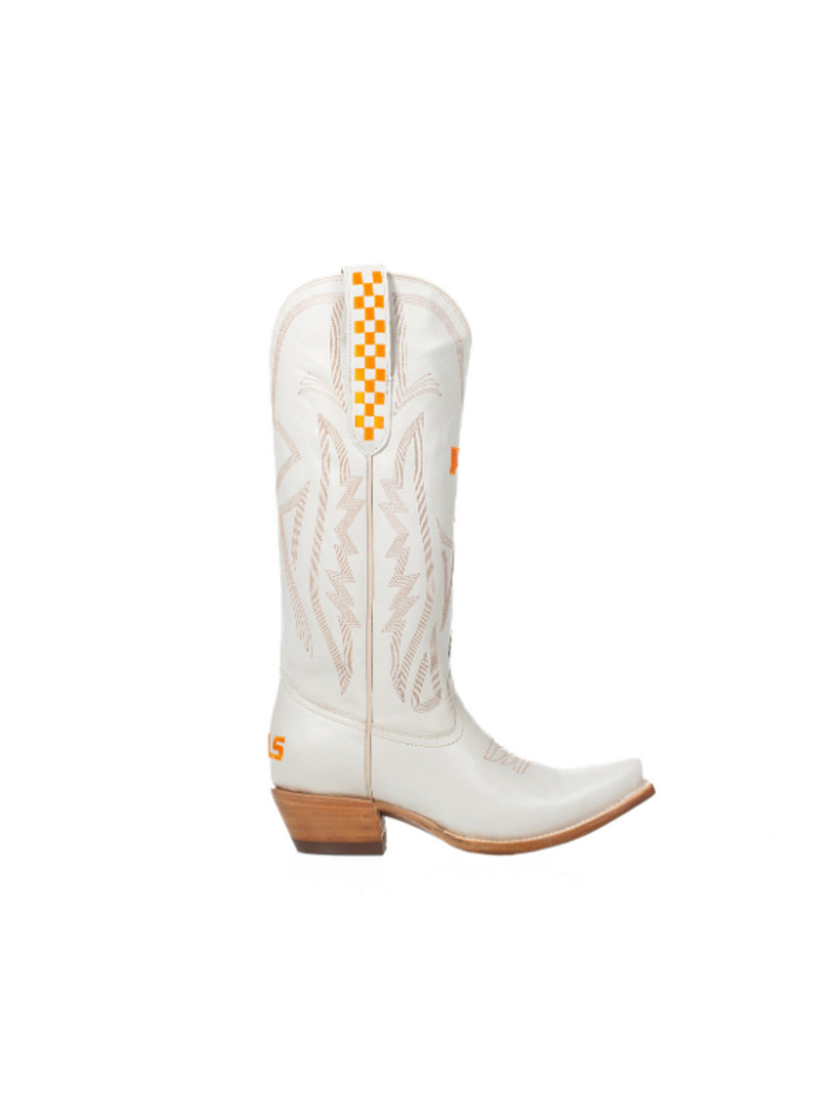 university of tennessee game day ivory western boot with tennessee vols power t logo