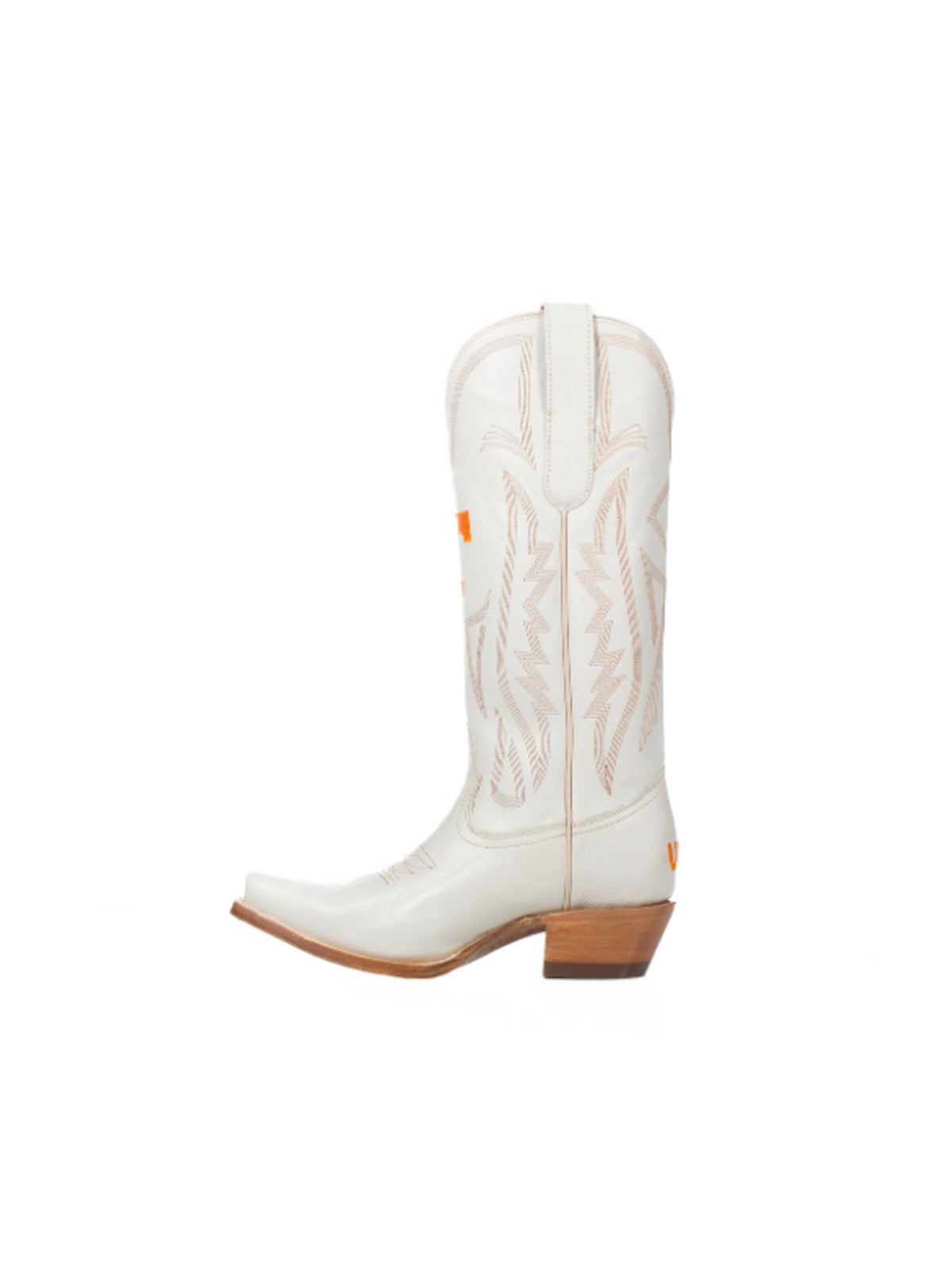 university of tennessee game day ivory western boot with tennessee vols power t logo